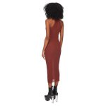 Rick Owens Burgundy Round Neck Midi Dress