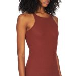 Rick Owens Burgundy Round Neck Midi Dress